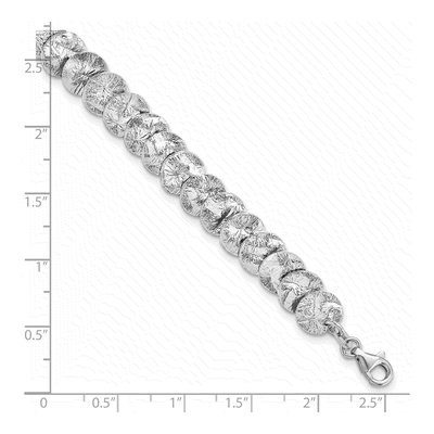 Sterling Silver Rhod-Pt Textured Reversible Bracele Bracelet – view 4