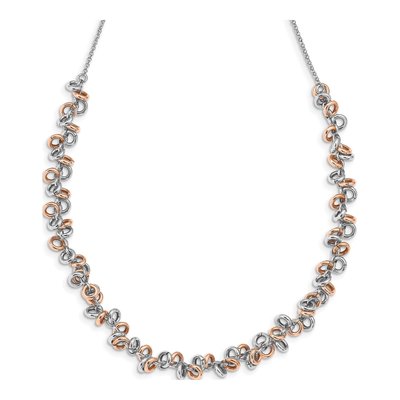 Sterling Silver Rose-Plated Necklace