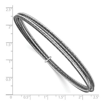 Sterling Silver Ruthenium-Plated Layered Bangle Bracelet – view 5