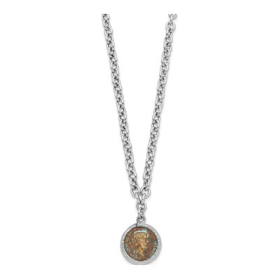 Sterling Silver Roman Coin Pendant Necklace – view 3