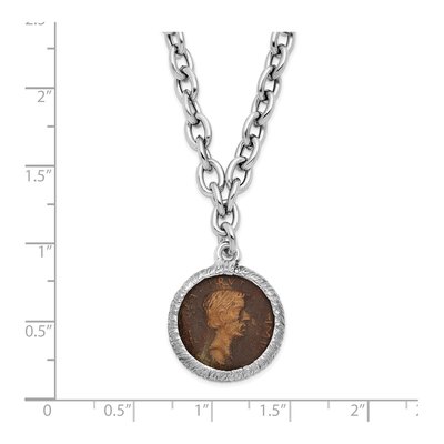 Sterling Silver Roman Coin Pendant Necklace – view 4