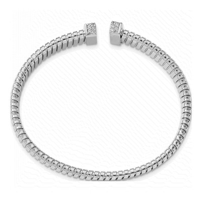 Sterling Silver CZ Cuff Bracelet – view 2