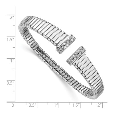 Sterling Silver CZ Cuff Bracelet – view 3