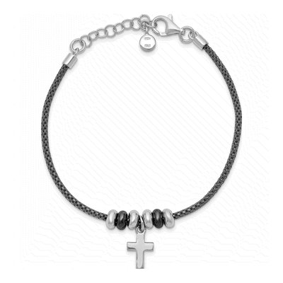 Sterling Silver Cross Bracelet – view 2