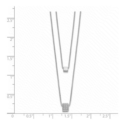 Sterling Silver CZ Multi-Strand Necklace – view 4