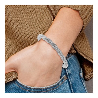 Sterling Silver Stretch Bangle Bracelet – view 4