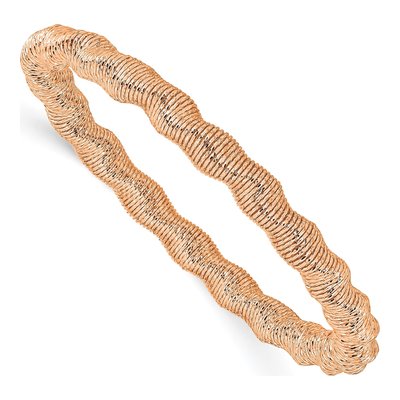 Rose Gold-Plated Sterling Silver Stretch Bangle Bracelet