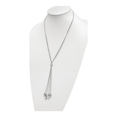 Sterling Silver Beaded Adjustable Necklace – view 4