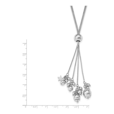 Sterling Silver Beaded Adjustable Necklace – view 5