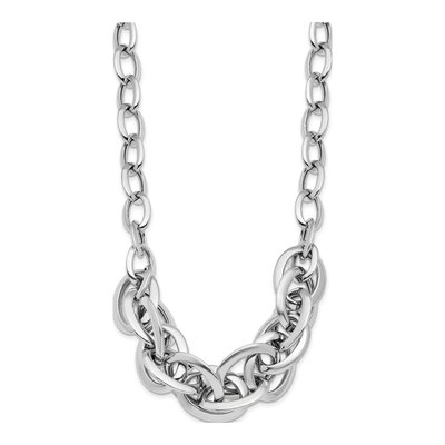 Sterling Silver Fancy Link Necklace – view 3