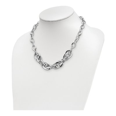 Sterling Silver Fancy Link Necklace – view 4