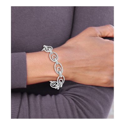 Sterling Silver Diamond-Cut Bracelet – view 6