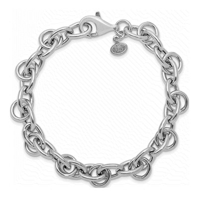 Sterling Silver 9.25mm Hollow Fancy Link Bracelet – view 4