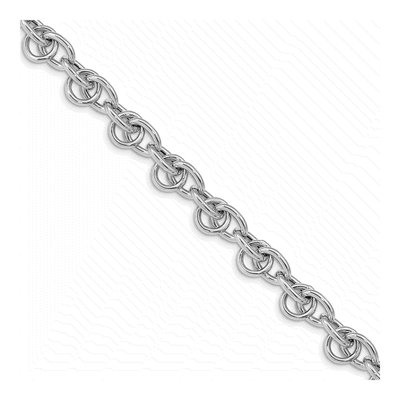 Sterling Silver 9.25mm Hollow Fancy Link Bracelet