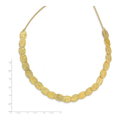 Sterling Silver Gold-Tone Textured Necklace, 17in – view 6