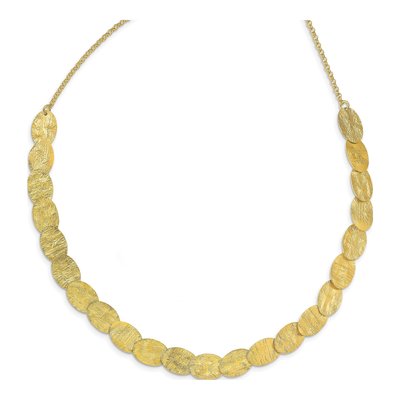 Gold-Plated Sterling Silver Textured Necklace