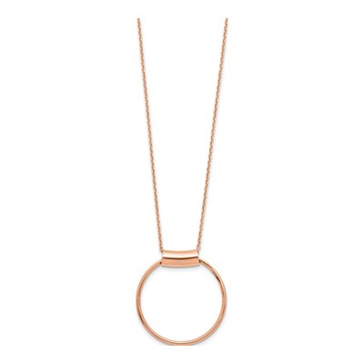 Rose Gold-Plated Sterling Silver Rh-Plat Polish Pendant Necklace – view 3