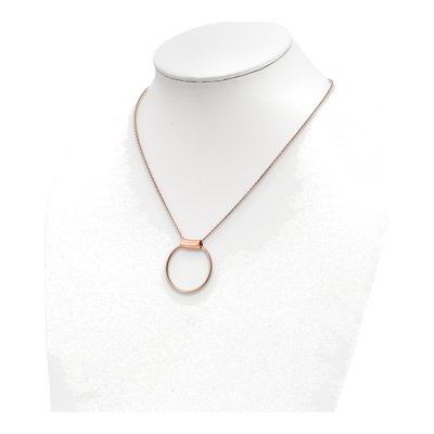Rose Gold-Plated Sterling Silver Rh-Plat Polish Pendant Necklace – view 4