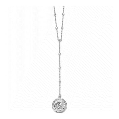 Sterling Silver Roman Coin Y-Drop Necklace