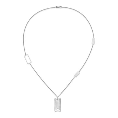 Sterling Silver Polished & Brushed Necklace, 27" – view 6