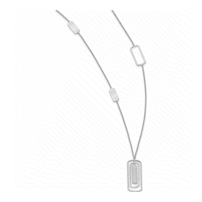 Sterling Silver Polished & Brushed Necklace, 27"