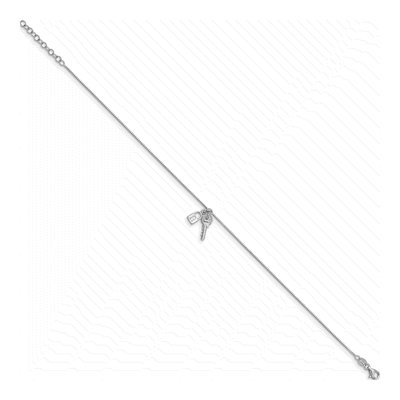 Sterling Silver Lock Key Anklet – view 3