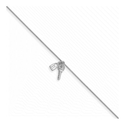 Sterling Silver Lock Key Anklet