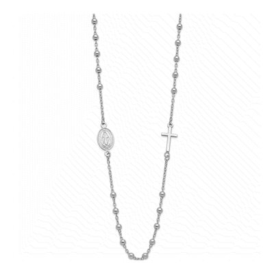Sterling Silver Cross Miraculous Medal Necklace – view 3