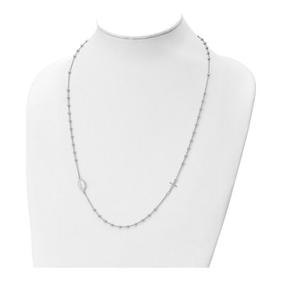 Sterling Silver Cross Miraculous Medal Necklace – view 4
