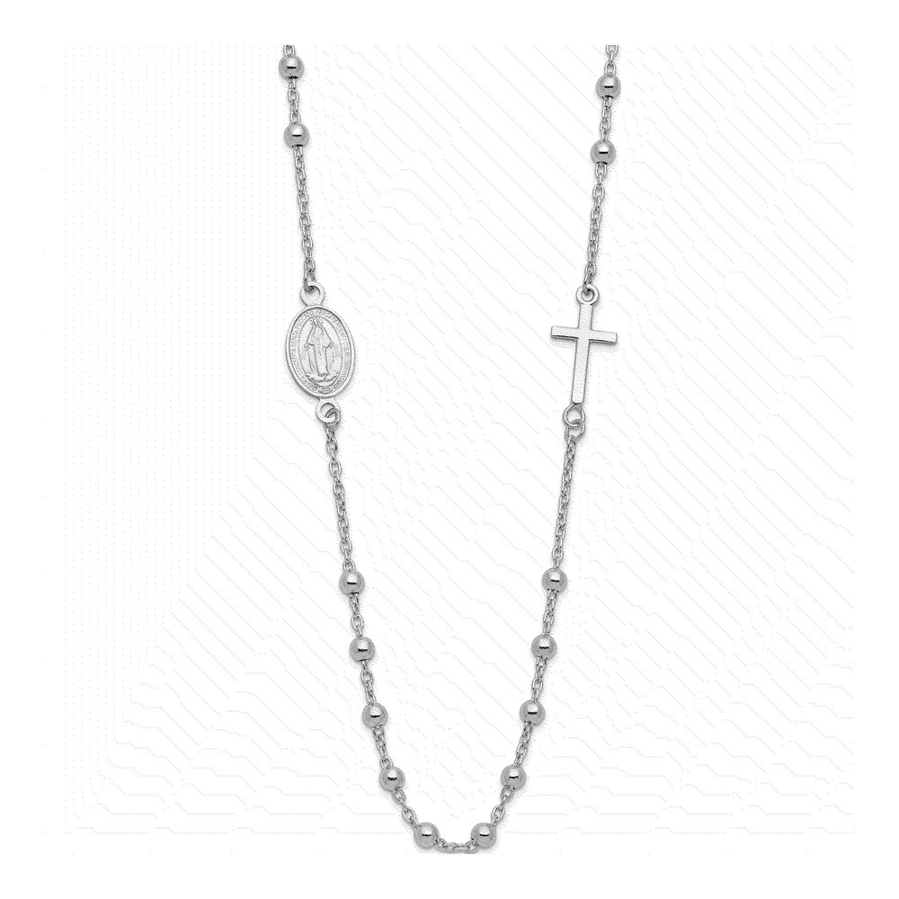 Sterling Silver Cross Miraculous Medal Necklace