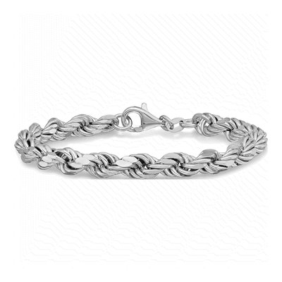 Sterling Silver Fancy Rope Bracelet – view 3