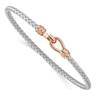 Rose Gold-Plated Sterling Silver Flexible Cuff Bracelet