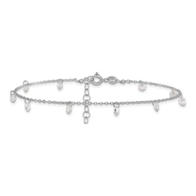 Sterling Silver Crystal Plus Total Anklet – view 3
