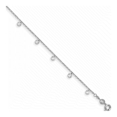 Sterling Silver Crystal Plus Total Anklet