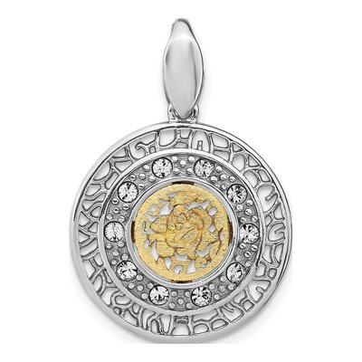 Gold-Plated Sterling Silver Crystal Pendant