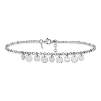 Sterling Silver Disc Anklet – view 3
