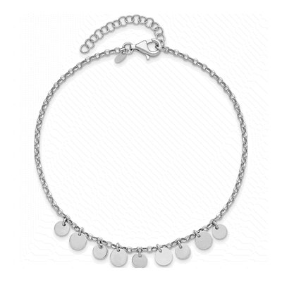 Sterling Silver Disc Anklet – view 4