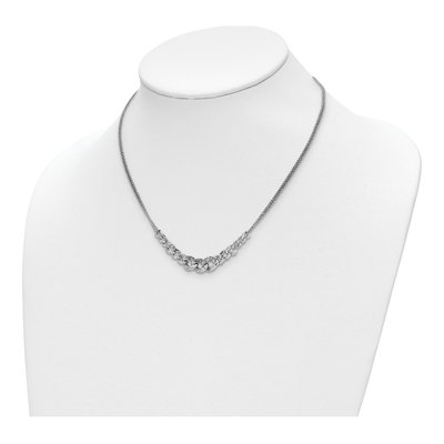 Sterling Silver Textured Link Necklace – view 3