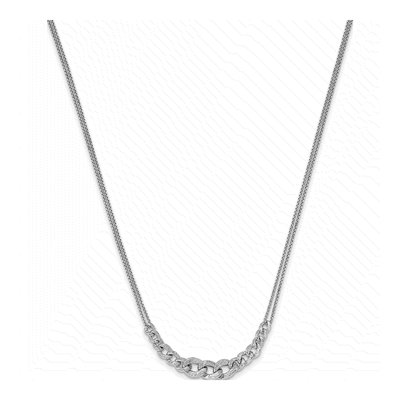 Sterling Silver Textured Link Necklace – view 4