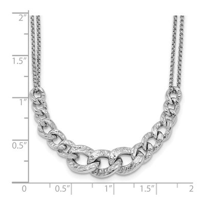 Sterling Silver Textured Link Necklace – view 5