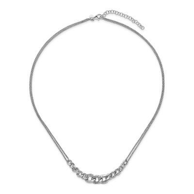 Sterling Silver Textured Link Necklace – view 6