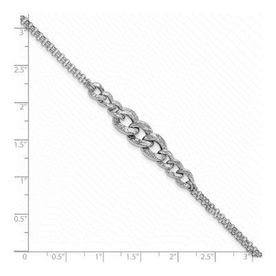 Sterling Silver Textured Link Bracelet – view 5