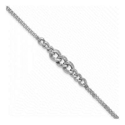 Sterling Silver Textured Link Bracelet