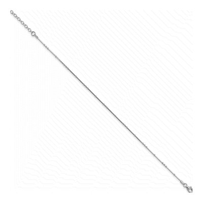 Sterling Silver 1mm Beaded Snake Chain Anklet – view 3