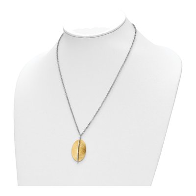 Sterling Silver Rolo Necklace w/ Gold-Tone Pendant – view 3