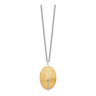 Sterling Silver Rolo Necklace w/ Gold-Tone Pendant – view 4