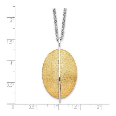Sterling Silver Rolo Necklace w/ Gold-Tone Pendant – view 5