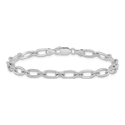 Sterling Silver Hollow Link Chain Bracelet – view 3