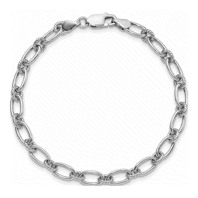 Sterling Silver Hollow Link Chain Bracelet – view 4