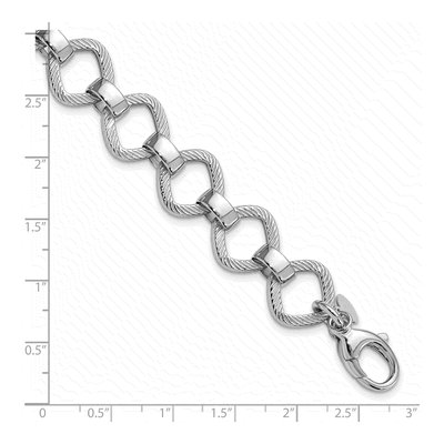 Sterling Silver 15mm Hollow Link Chain Bracelet – view 7